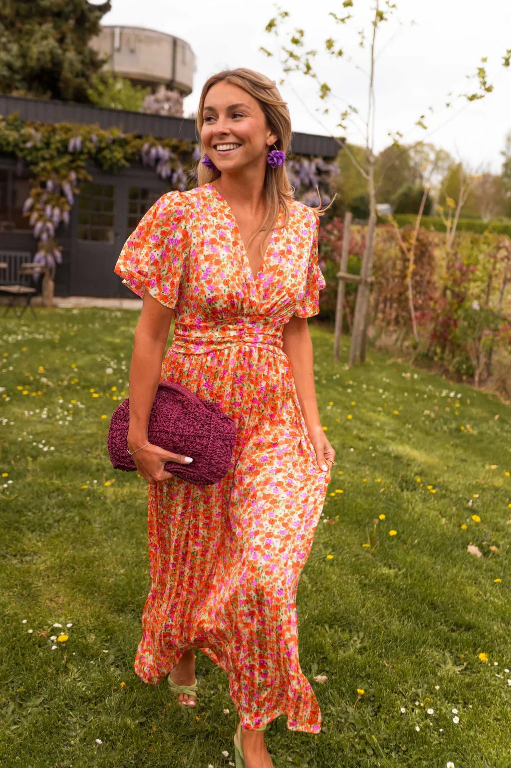 Women's Wedding Guest Floral Wrap Summer Maxi Dress — TOPNEWPLACE (view 4)