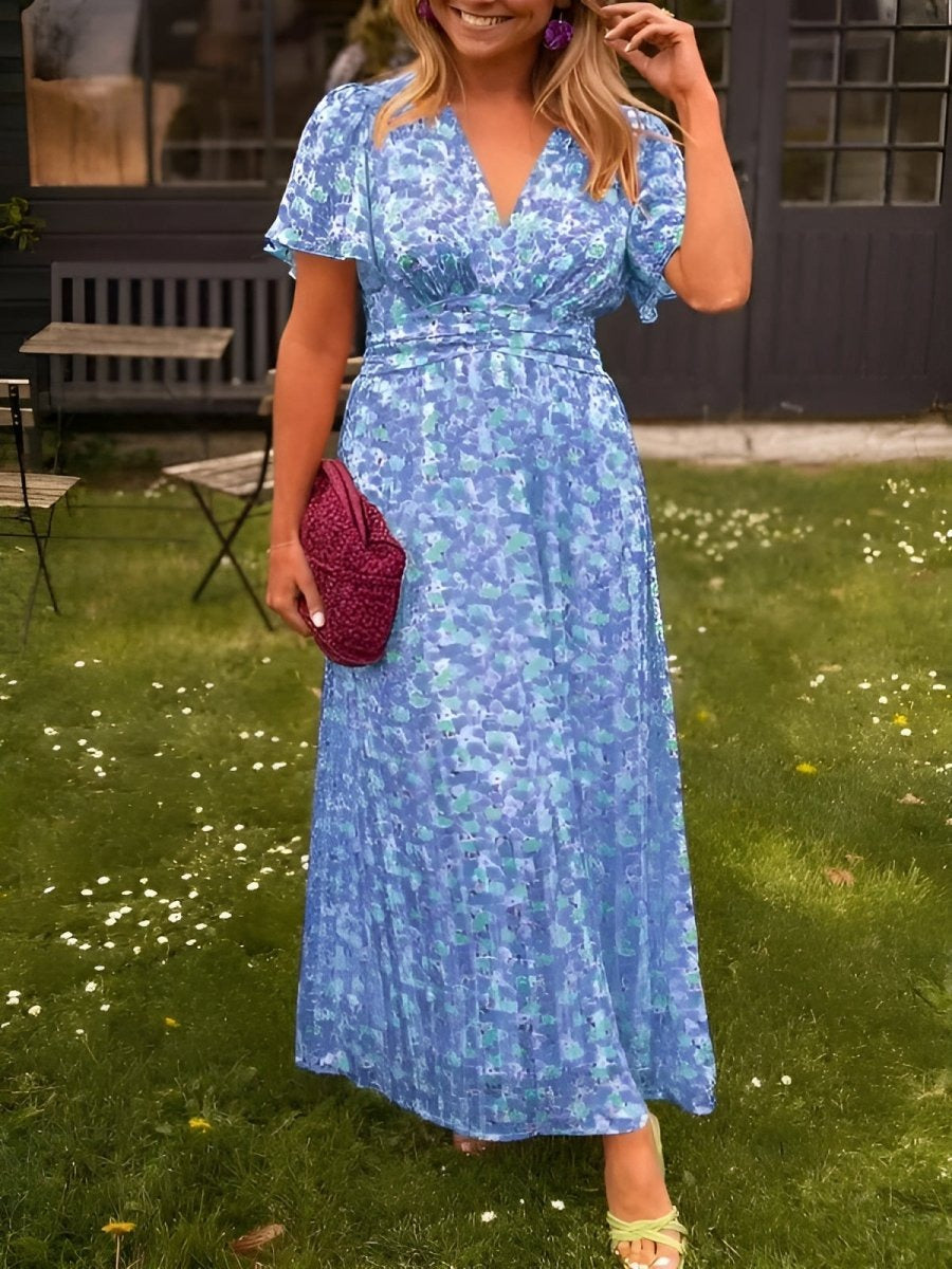Women's Wedding Guest Floral Wrap Summer Maxi Dress — TOPNEWPLACE (view 7)