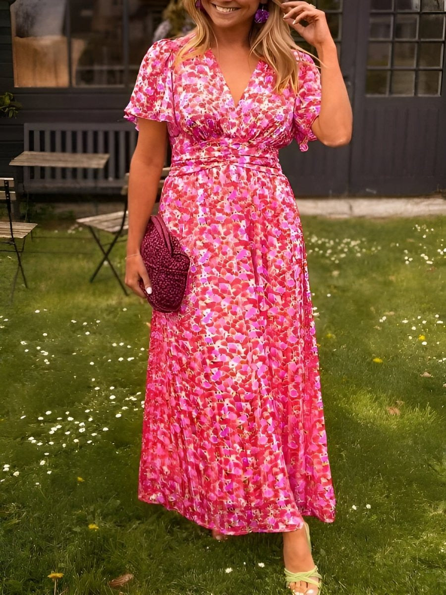 Women's Wedding Guest Floral Wrap Summer Maxi Dress — TOPNEWPLACE (view 8)