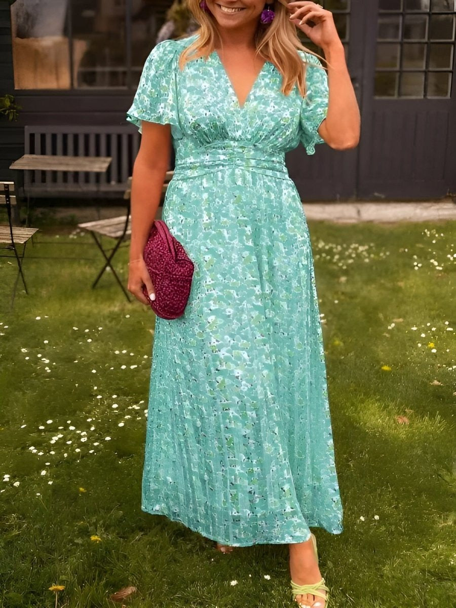 Women's Wedding Guest Floral Wrap Summer Maxi Dress — TOPNEWPLACE (view 9)
