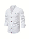 Kasimir | Men's Linen Shirt with Long Sleeves and Stand Collar