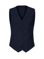 Erasmus | Men's Slim Fit Double-Breasted Three-Piece Suit Set with Waistcoat
