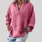 Solène | Women’s Linen Long Sleeve Blouse — TOPNEWPLACE (view 5)