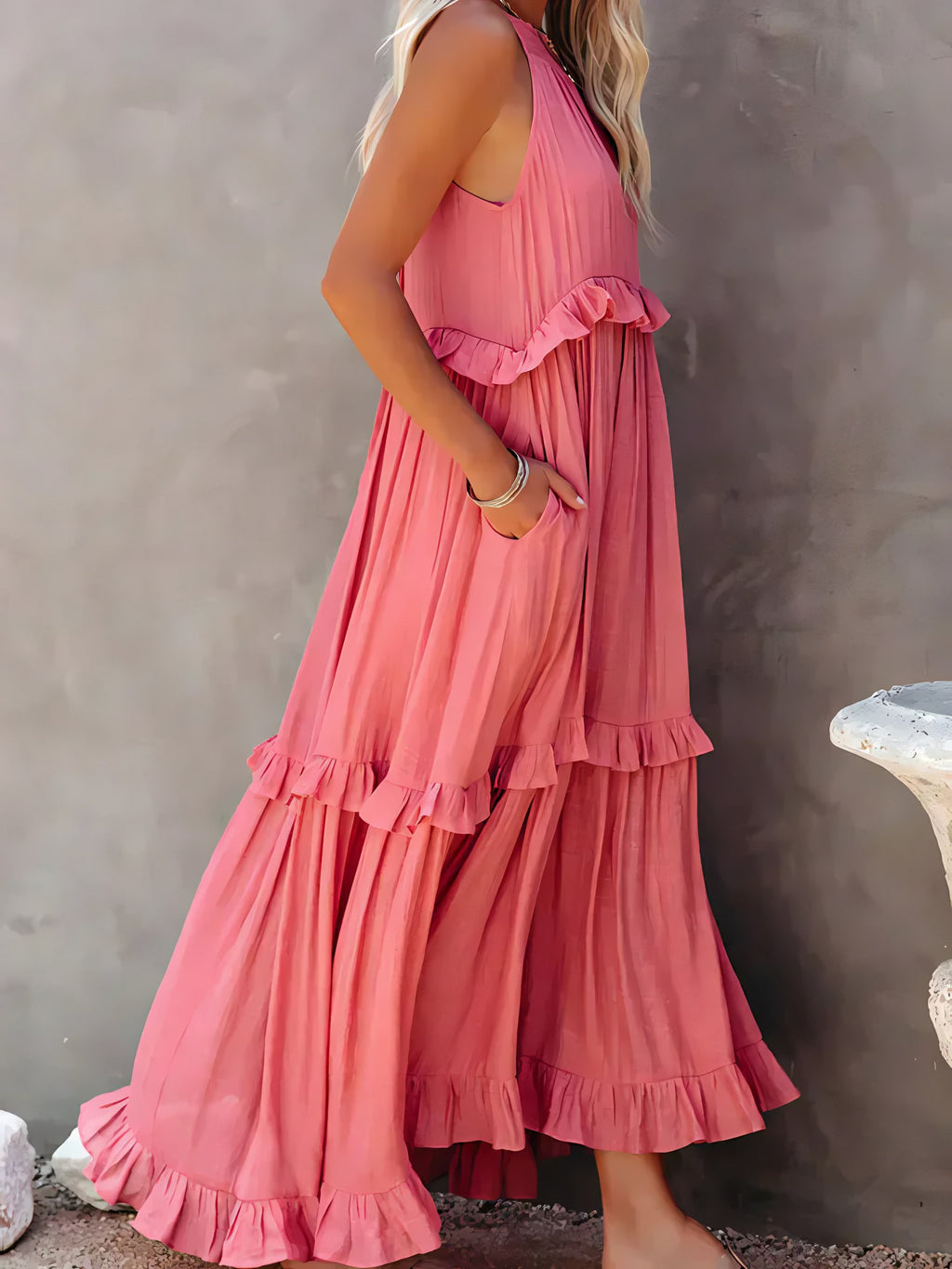 Women's Sleeveless Halter Maxi Dress — view 10