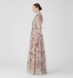 Women's Floral Mock Neck Maxi Dress — view 3