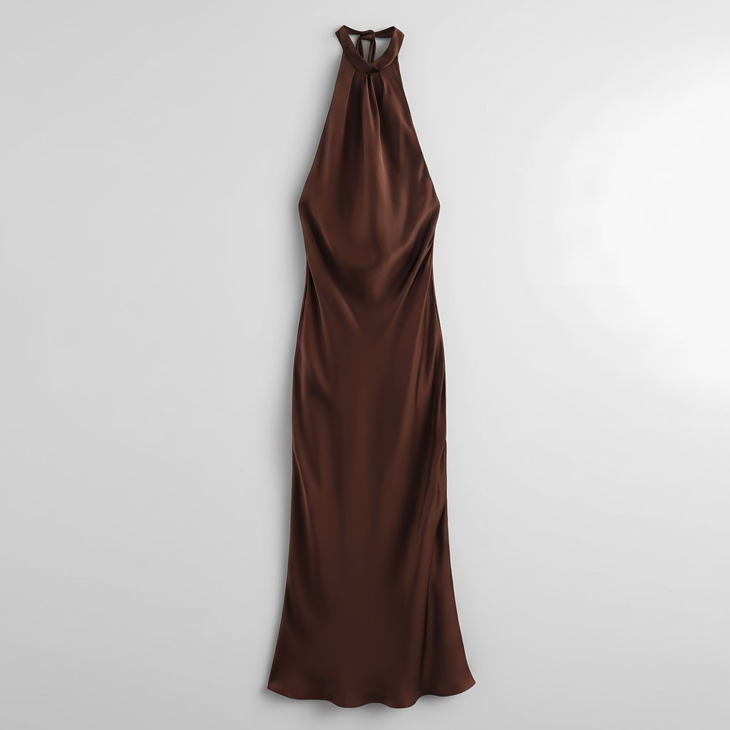 Women's Halter Neck Open Back Maxi Dress — view 7