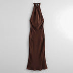 Women's Halter Neck Open Back Maxi Dress — view 7