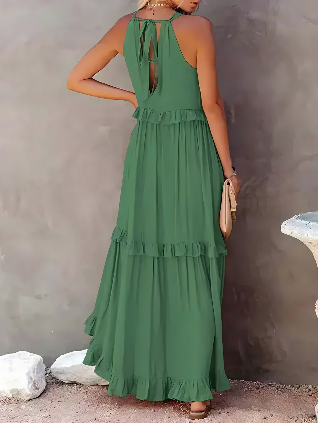 Women's Sleeveless Halter Maxi Dress — view 16