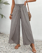 Lucie | Women’s Smocked Waist Palazzo Trousers — TOPNEWPLACE