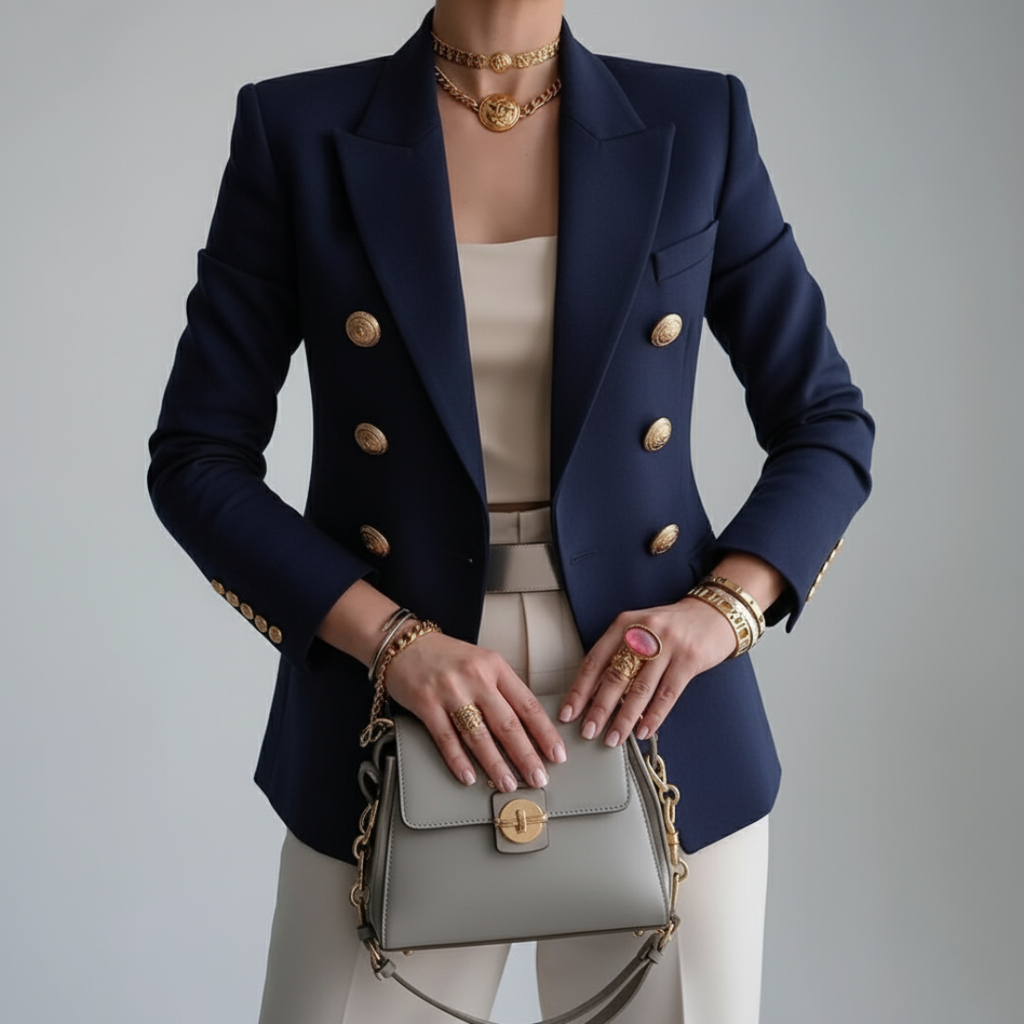 Natalia | Women’s Double-Breasted Long Sleeve Blazer