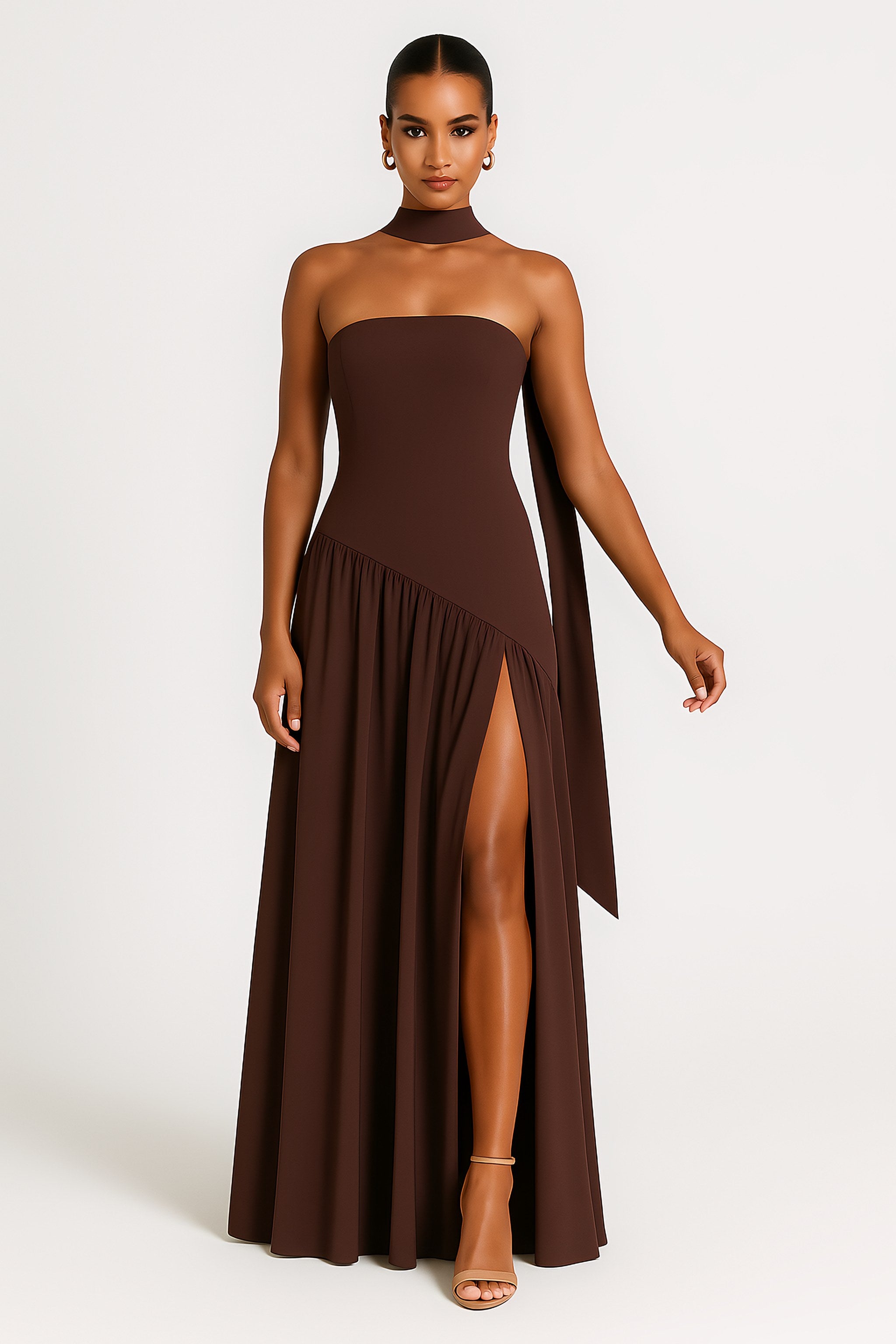 Women's Strapless High Slit Maxi Dress — view 2