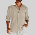 Men's Long Sleeve Linen Overshirt — view 6
