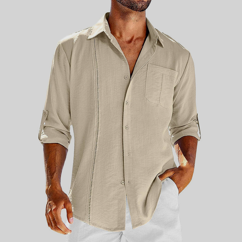 Raivo | Men's Long Sleeve Linen Overshirt