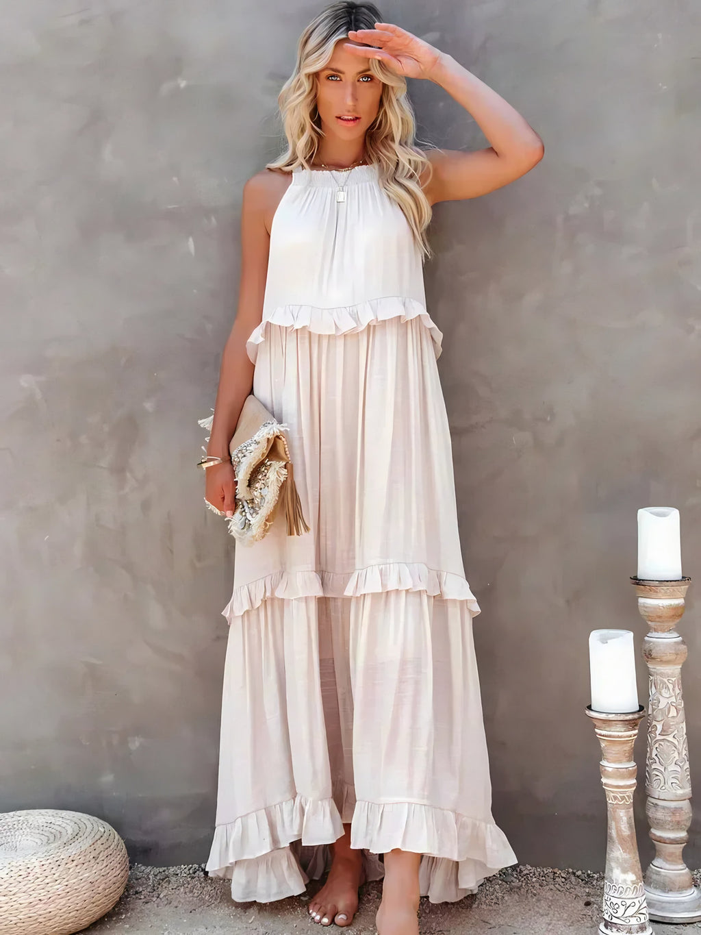 Women's Sleeveless Halter Maxi Dress — view 1