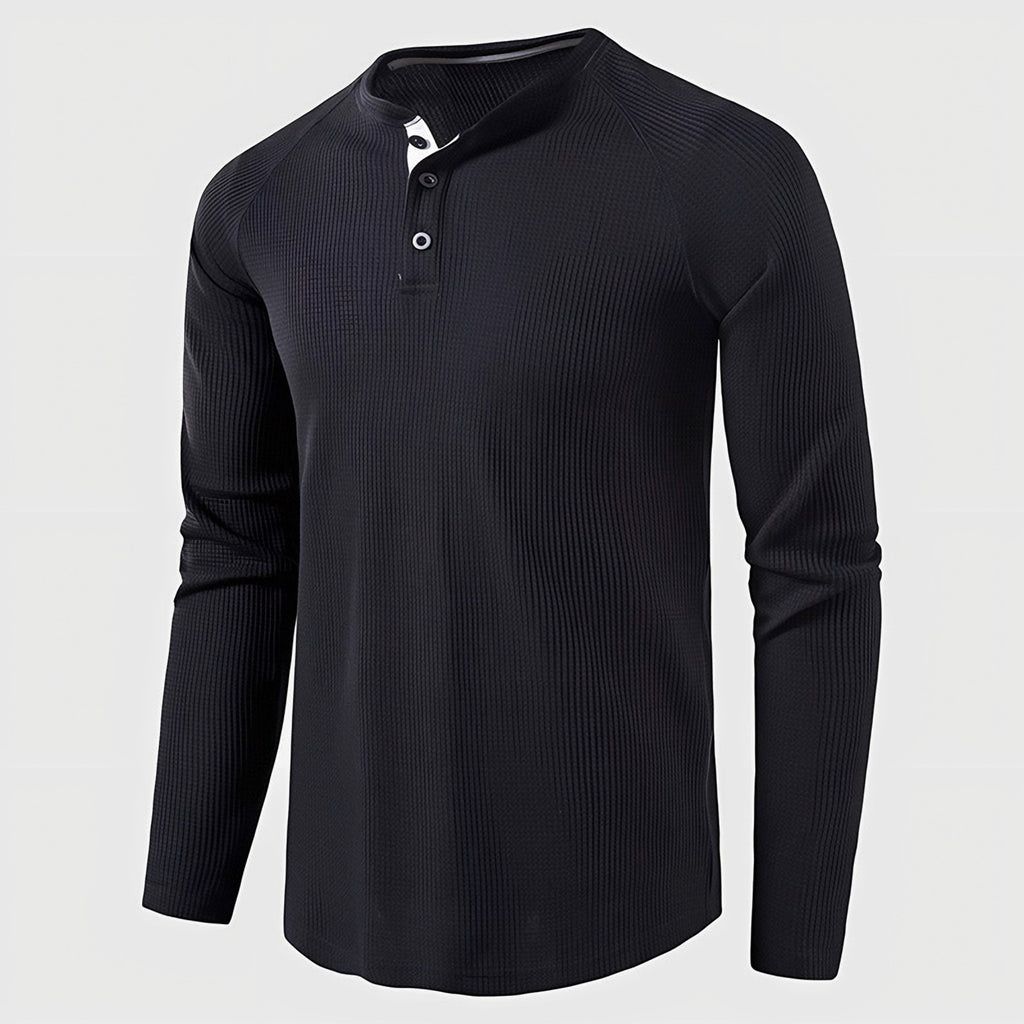 Men's Knit Long Sleeve Henley — view 7