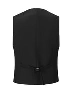 Erasmus | Men's Slim Fit Double-Breasted Three-Piece Suit Set with Waistcoat