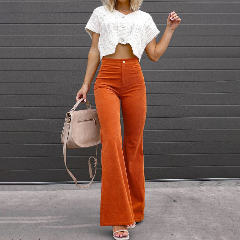 Saoirse | Women’s Corduroy Flare Trousers — TOPNEWPLACE (view 6)