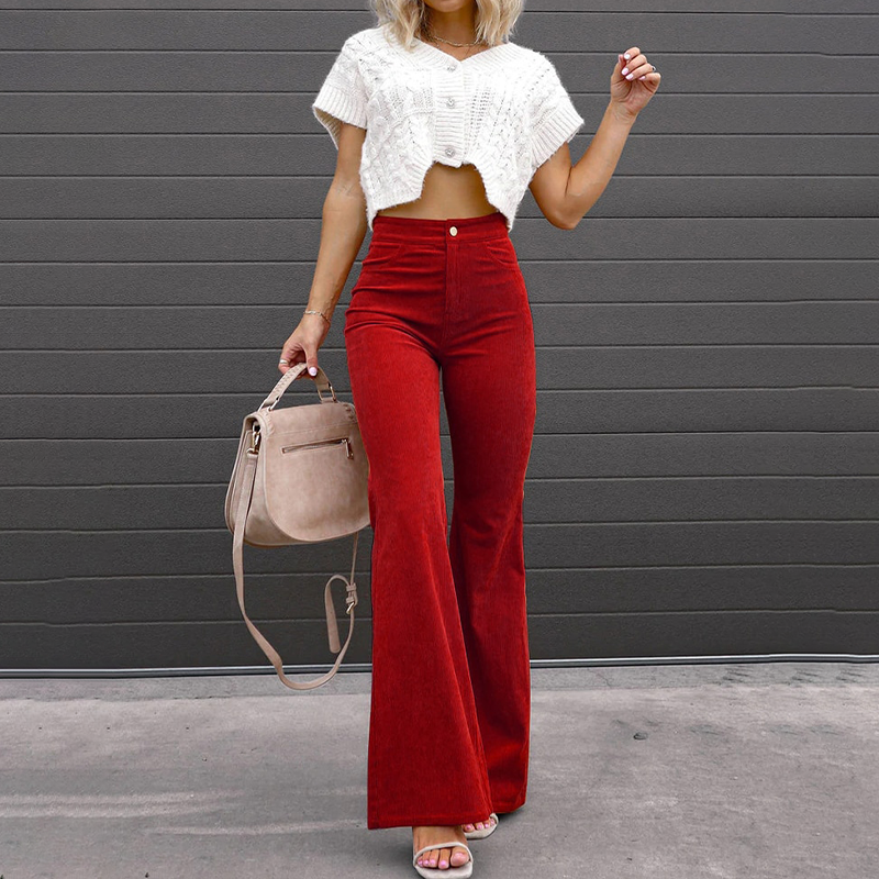 Saoirse | Women’s Corduroy Flare Trousers — TOPNEWPLACE (view 2)