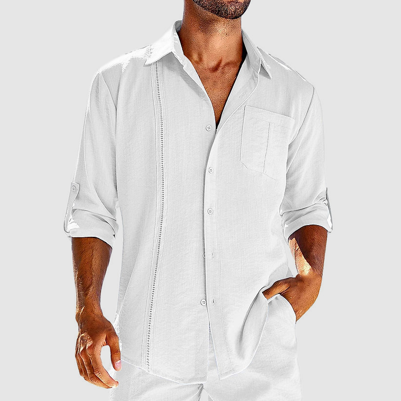 Raivo | Men's Long Sleeve Linen Overshirt