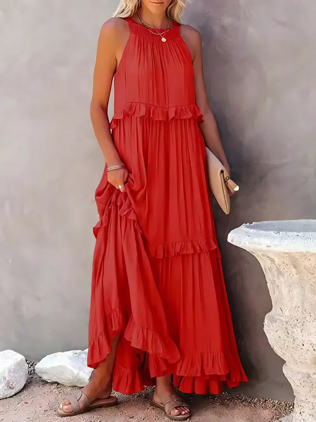Women's Sleeveless Halter Maxi Dress — view 18