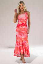 Women's One Shoulder Floral Maxi Dress — view 6