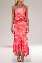 Women's One Shoulder Floral Maxi Dress — view 5