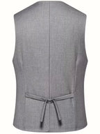 Erasmus | Men's Slim Fit Double-Breasted Three-Piece Suit Set with Waistcoat