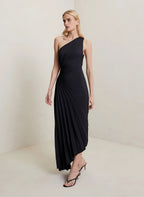Women's One-Shoulder Pleated Maxi Dress — view 24