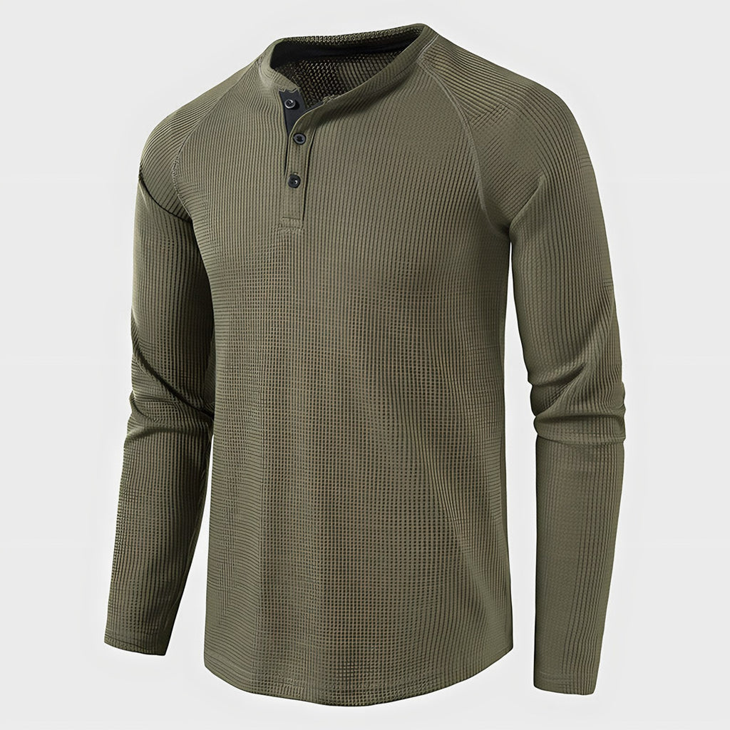 Men's Knit Long Sleeve Henley — view 4
