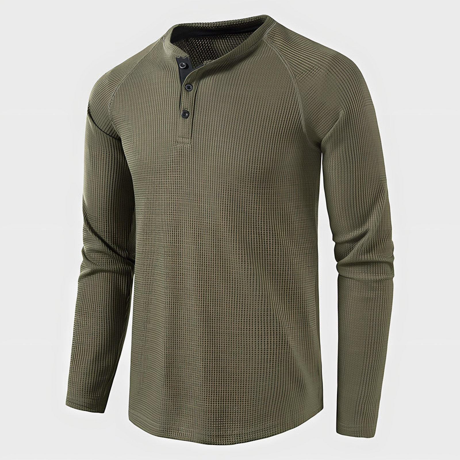 Men's Knit Long Sleeve Henley — view 4