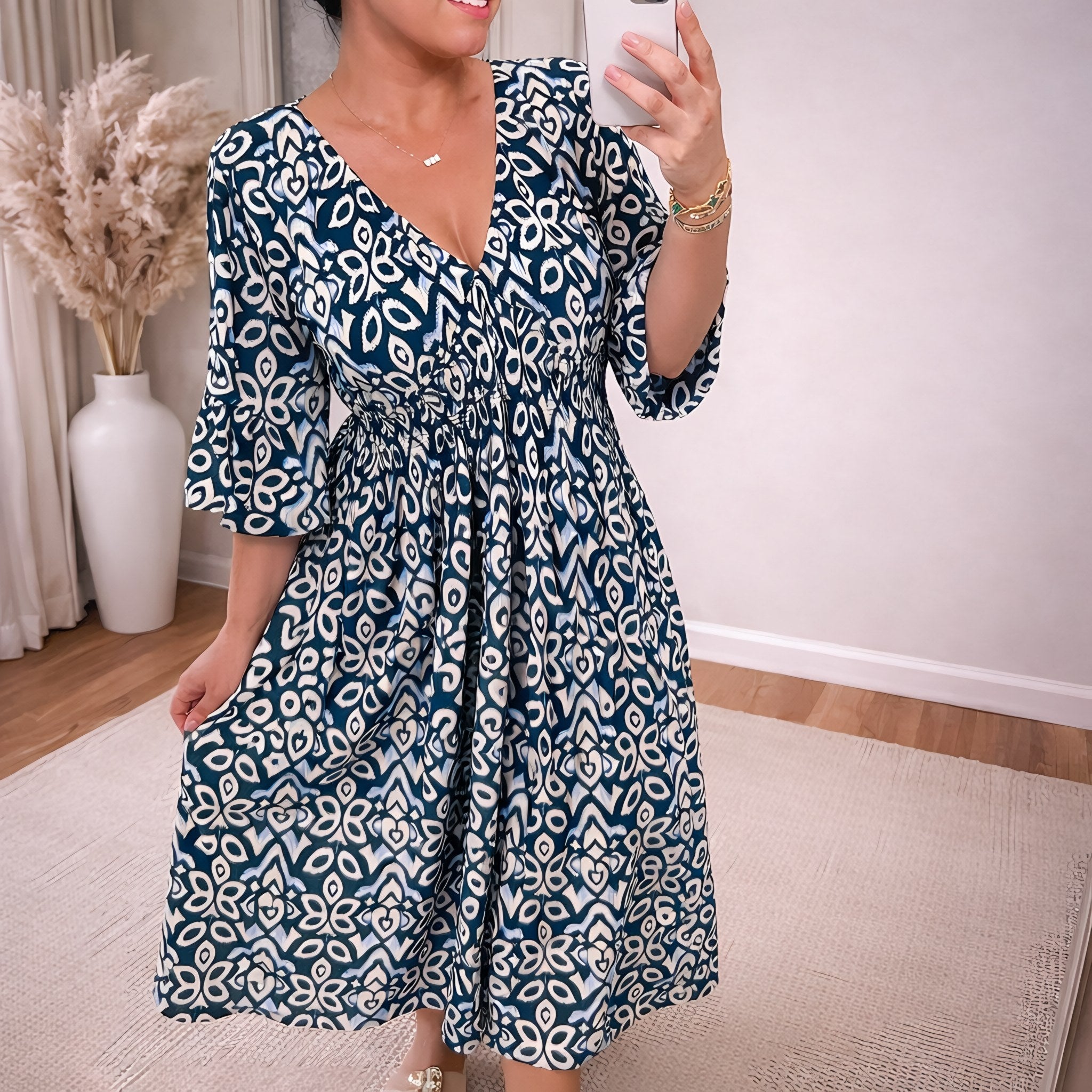 Women's A-Line V-Neck Maxi Dress — view 5