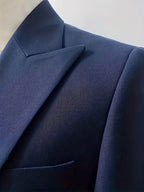 Erasmus | Men's Slim Fit Double-Breasted Three-Piece Suit Set with Waistcoat