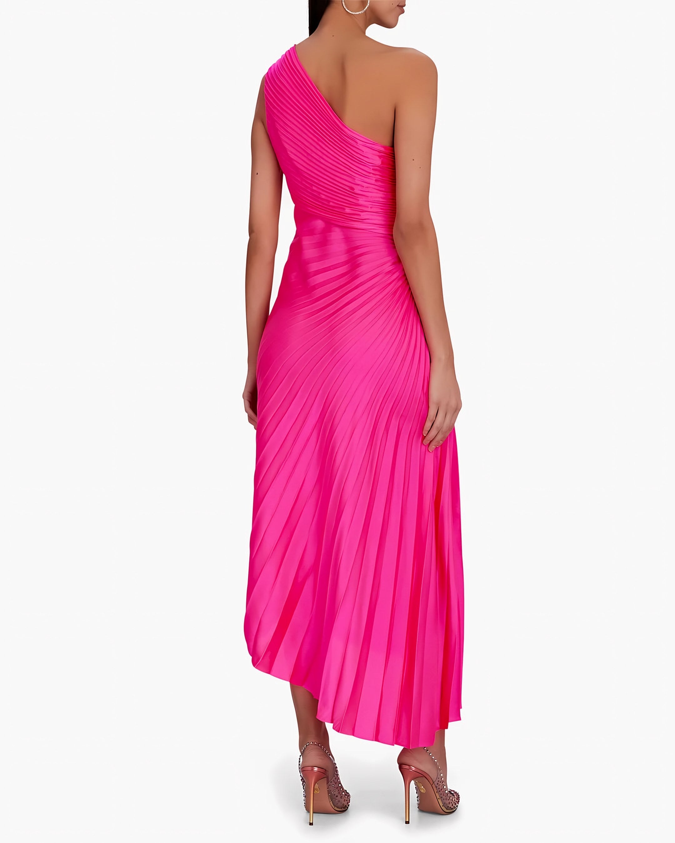Women's One-Shoulder Pleated Maxi Dress — view 15