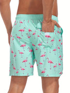 Henry | Flamingo Print Swim Trunks — TOPNEWPLACE (view 3)