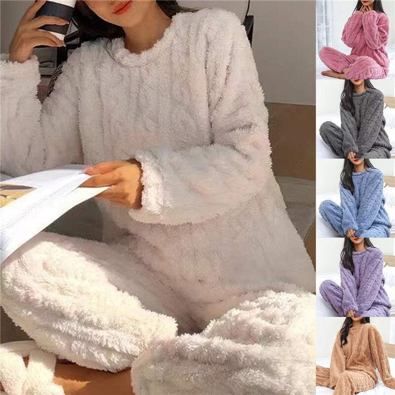 Annabelle | Fluffy Pajama Two Piece Set — TOPNEWPLACE (view 7)