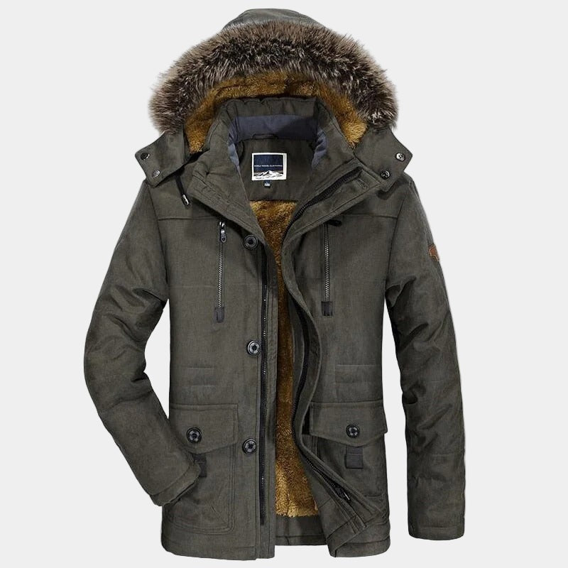 Oliver | Fur Hooded Winter Parka Coat — TOPNEWPLACE (view 3)
