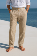 Ludvig | Men's Linen Straight Leg Trousers