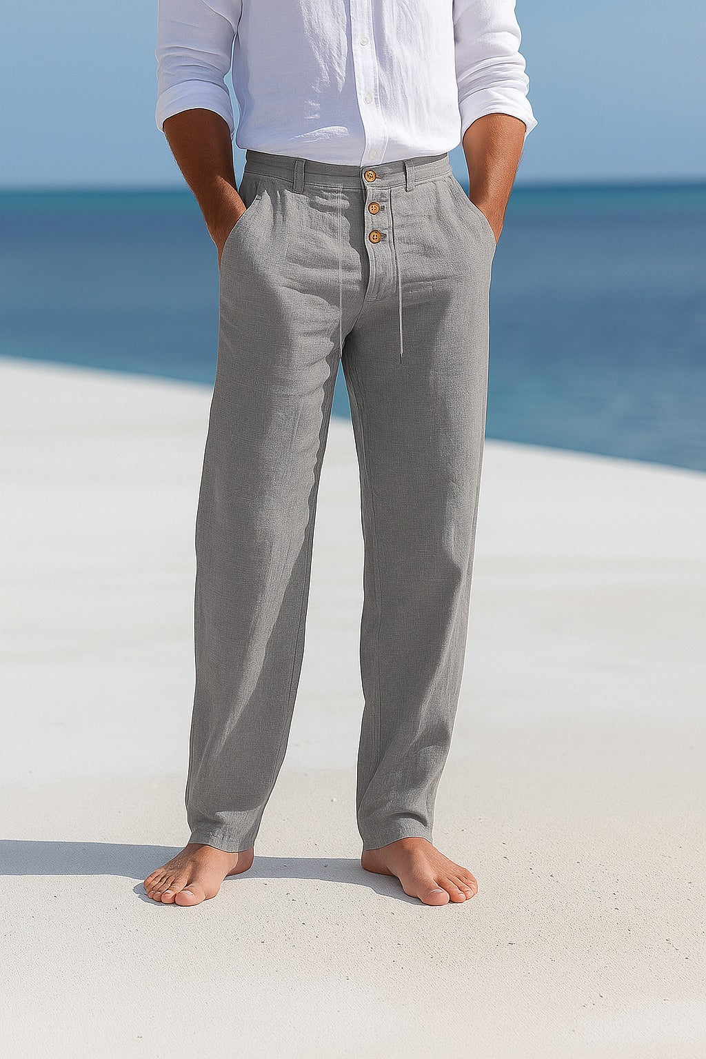 Ludvig | Men's Linen Straight Leg Trousers