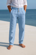 Ludvig | Men's Linen Straight Leg Trousers
