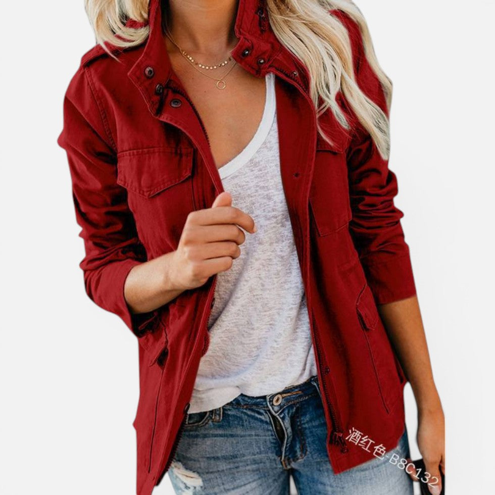 Pocket Detail Zip Jacket — Warm