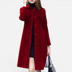 Tailored Button Front Wool Blend Coat — Warm