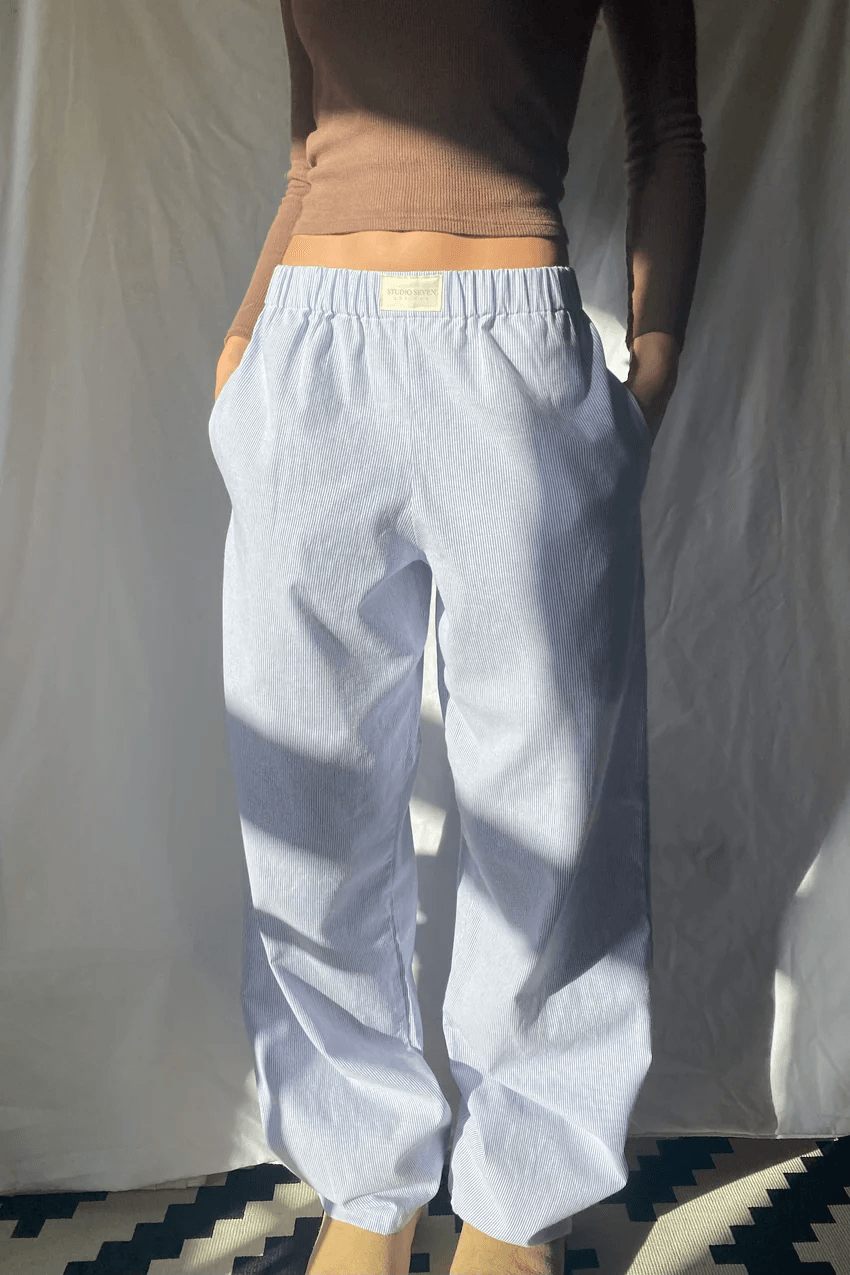 Belle | Women’s Pinstripe Pajama-Style Trousers — TOPNEWPLACE