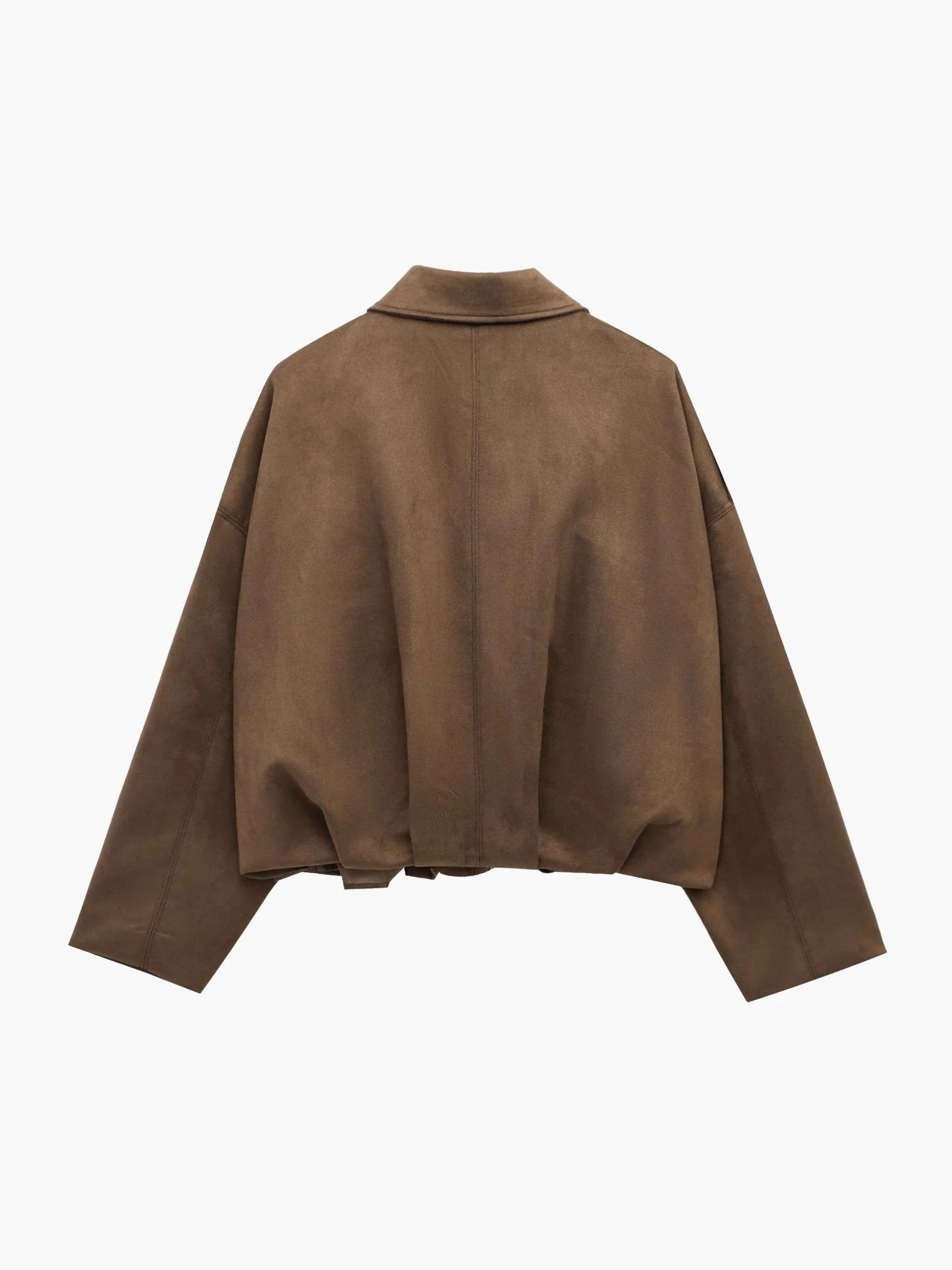 Sabina | Women's Faux Suede Collared Bomber Jacket