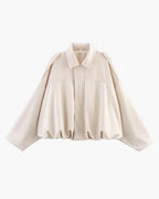 Sabina | Women's Faux Suede Collared Bomber Jacket