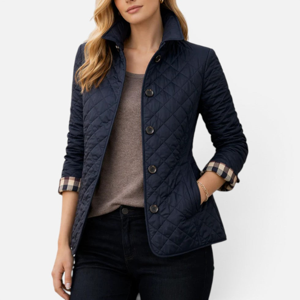Quilted Button Front Jacket — Warm