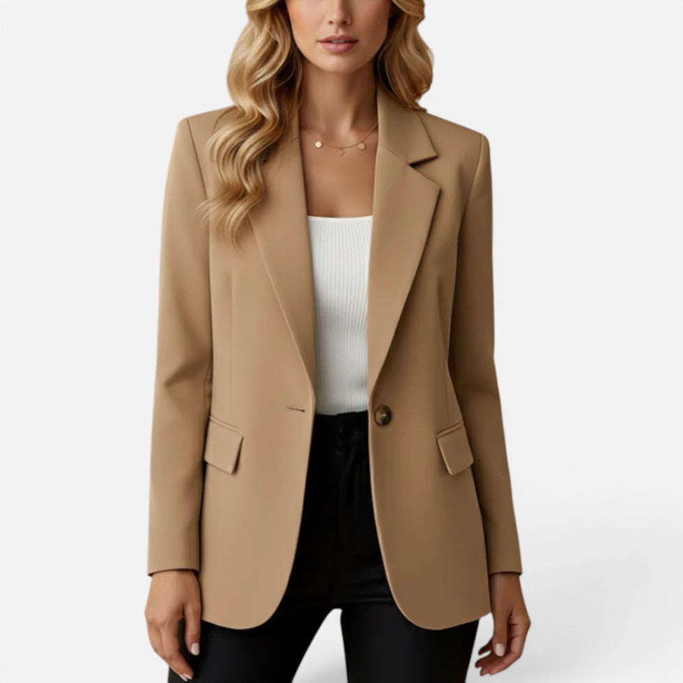 Tailored Single Button Long Sleeve Blazer — Comfortable