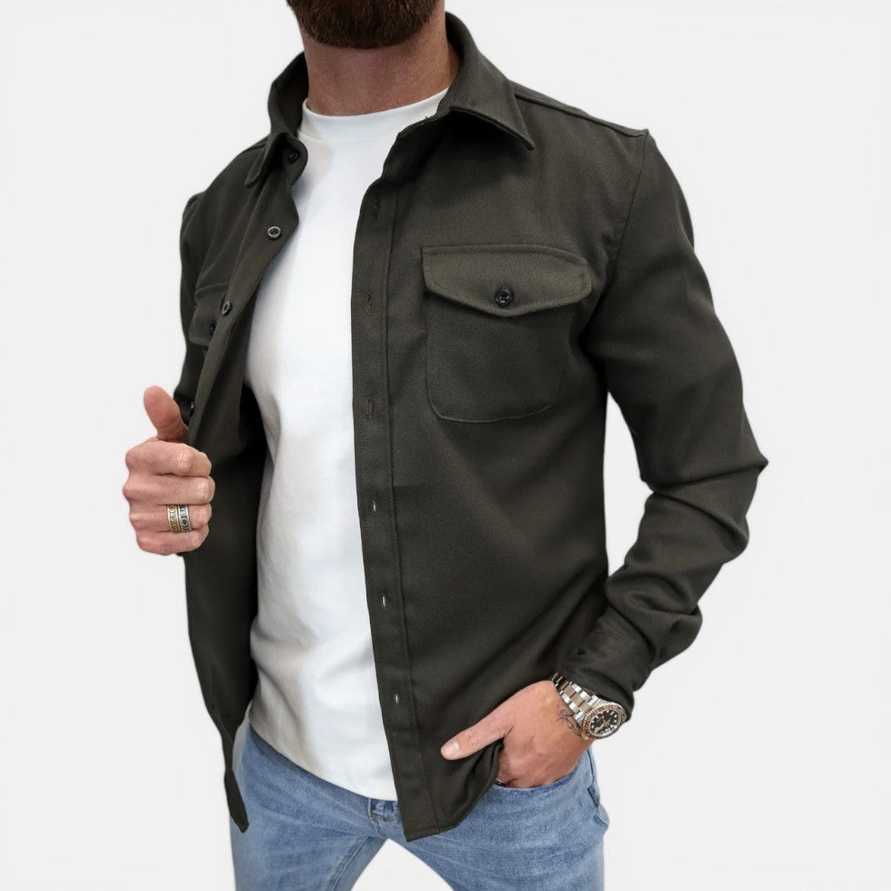 Mens Button Up Overshirt Jacket — Warm