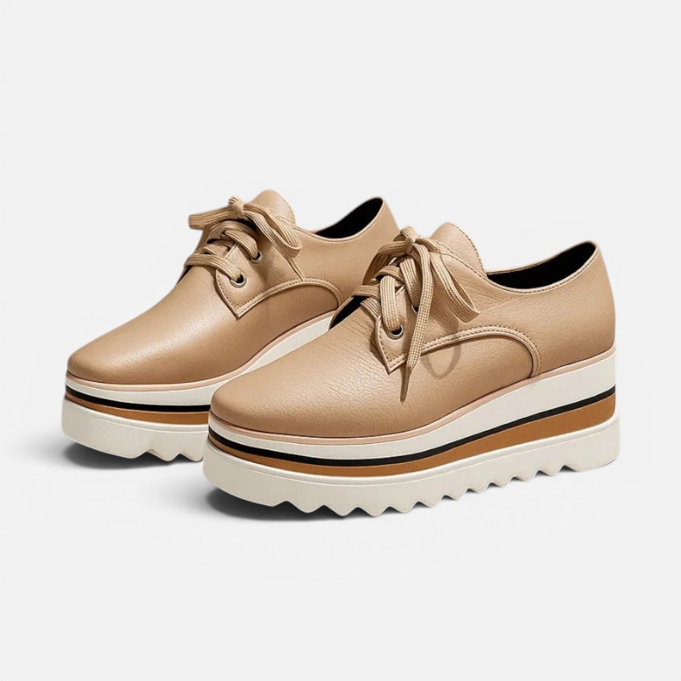 Orthopedic Platform Lace Up Shoes with Chunky Sole — Comfortable