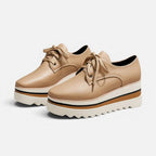 Orthopedic Platform Lace Up Shoes with Chunky Sole — Comfortable