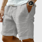 Light Linen Shorts Relaxed Fit Drawstring Pockets — Comfortable